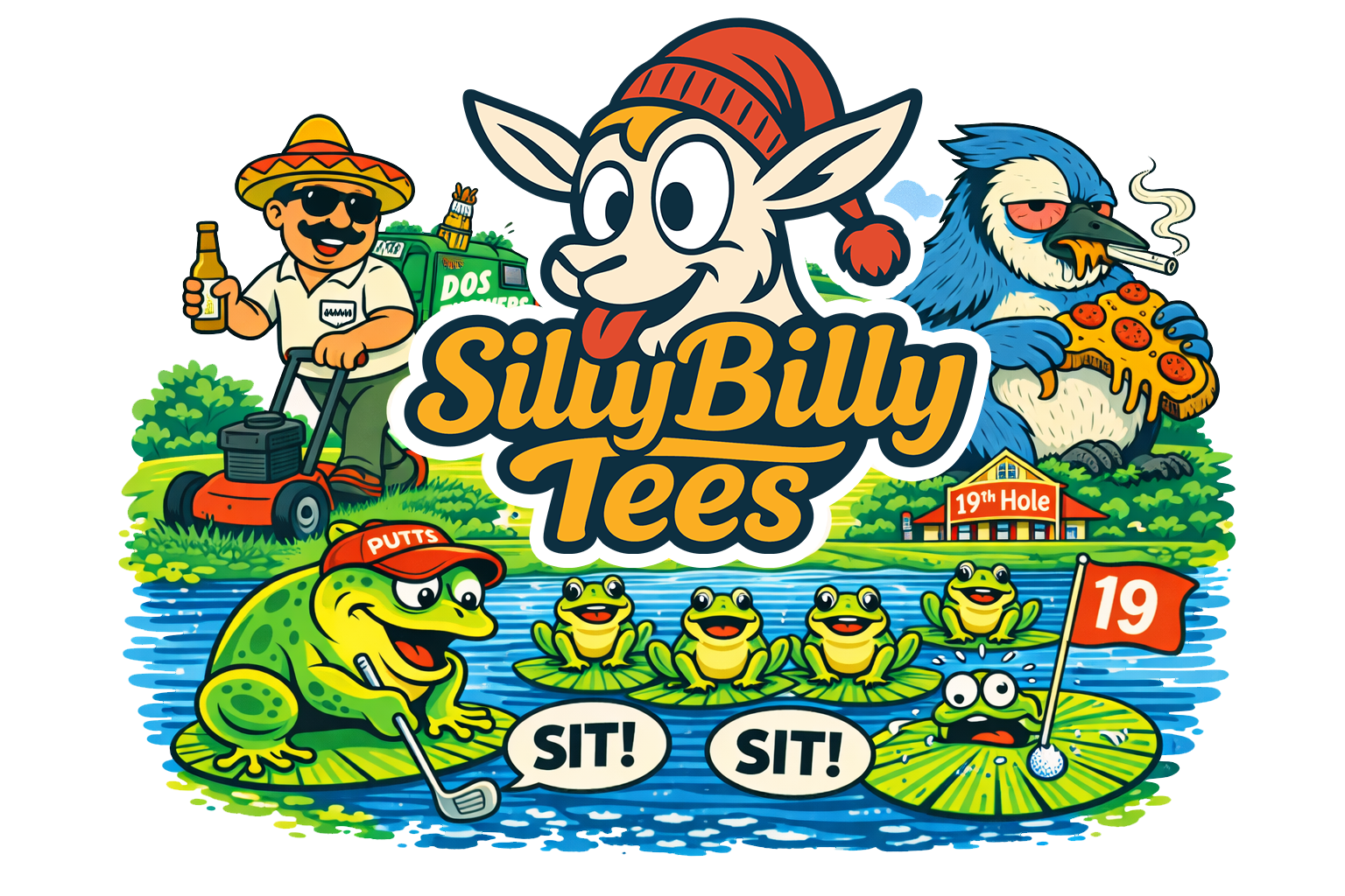 Silly Billy Tees - Ridiculous Tees for Silly People featuring our goat mascot and fun characters